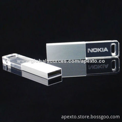 Mini USB pendrives, made of acrylic material, with multiple color LED light, 512MB to 32GB capacityNew